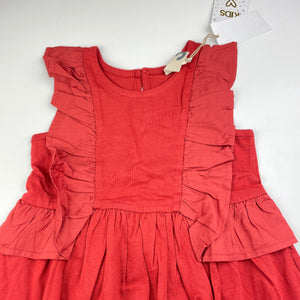 Girls Cotton On, cotton ruffle dress, NEW, size 3, L: 53cm