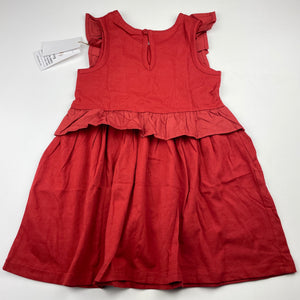 Girls Cotton On, cotton ruffle dress, NEW, size 3, L: 53cm