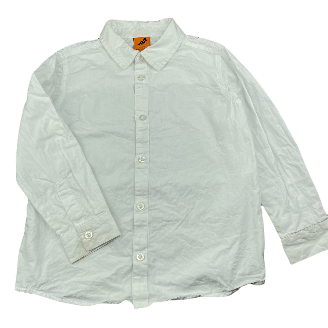 Boys Tilt, white cotton long sleeve shirt, FUC, size 6,  