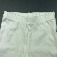 Load image into Gallery viewer, unisex Baby Berry, white ribbed footed leggings / bottoms, GUC, size 00,  