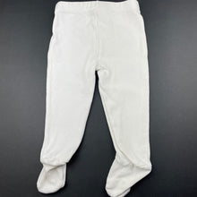 Load image into Gallery viewer, unisex Baby Berry, white ribbed footed leggings / bottoms, GUC, size 00,  