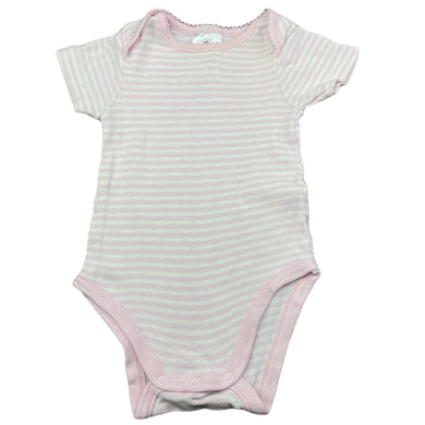 Girls Dymples, pink stripe cotton bodysuit / romper, FUC, size 00,  