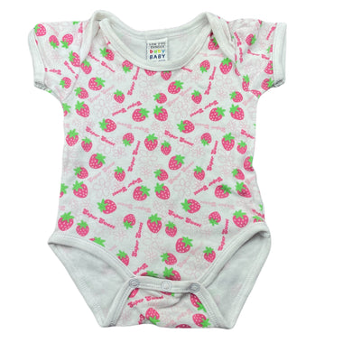 Girls Baby Baby, cotton bodysuit / romper, strawberries, GUC, size 000,  