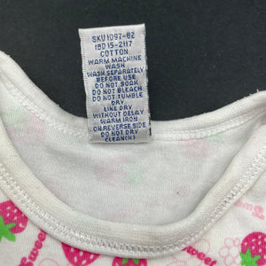 Girls Baby Baby, cotton bodysuit / romper, strawberries, GUC, size 000,  