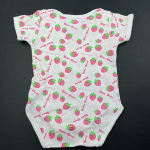 Girls Baby Baby, cotton bodysuit / romper, strawberries, GUC, size 000,  