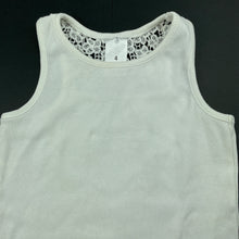 Load image into Gallery viewer, Girls Target, ribbed singlet / tank top, lace trim, FUC, size 4,  