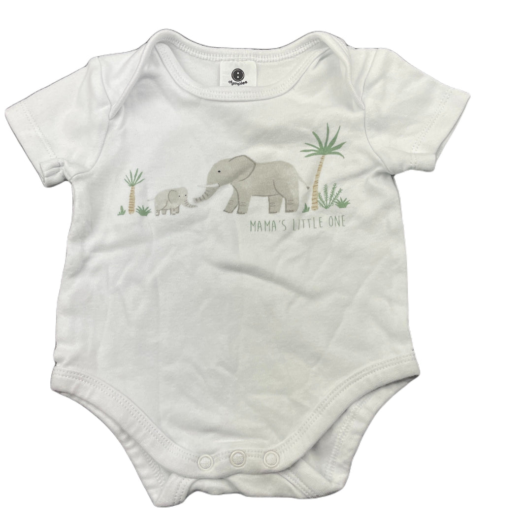 unisex Dymples, soft cotton bodysuit / romper, GUC, size 000,  