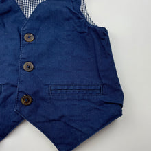 Load image into Gallery viewer, Boys Target, navy cotton waistcoat / vest, GUC, size 1,  