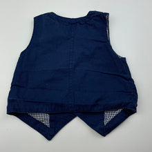 Load image into Gallery viewer, Boys Target, navy cotton waistcoat / vest, GUC, size 1,  