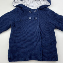 Load image into Gallery viewer, unisex Target, lined knitted cotton hooded sweater / cardigan, EUC, size 1,  