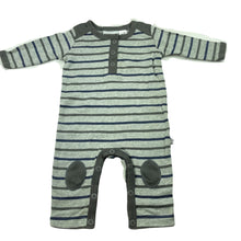 Load image into Gallery viewer, Boys Marquise, grey cotton romper, EUC, size 000,  