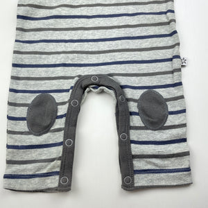 Boys Marquise, grey cotton romper, EUC, size 000,  