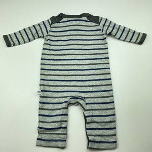 Boys Marquise, grey cotton romper, EUC, size 000,  