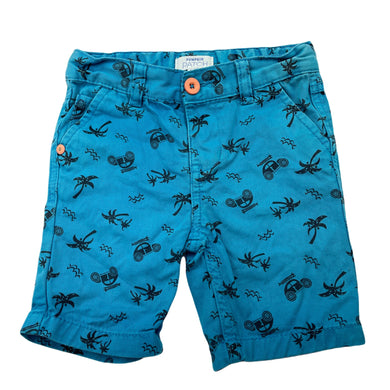 Boys Pumpkin Patch, blue cotton shorts, adjustable, discolouration, FUC, size 0,  