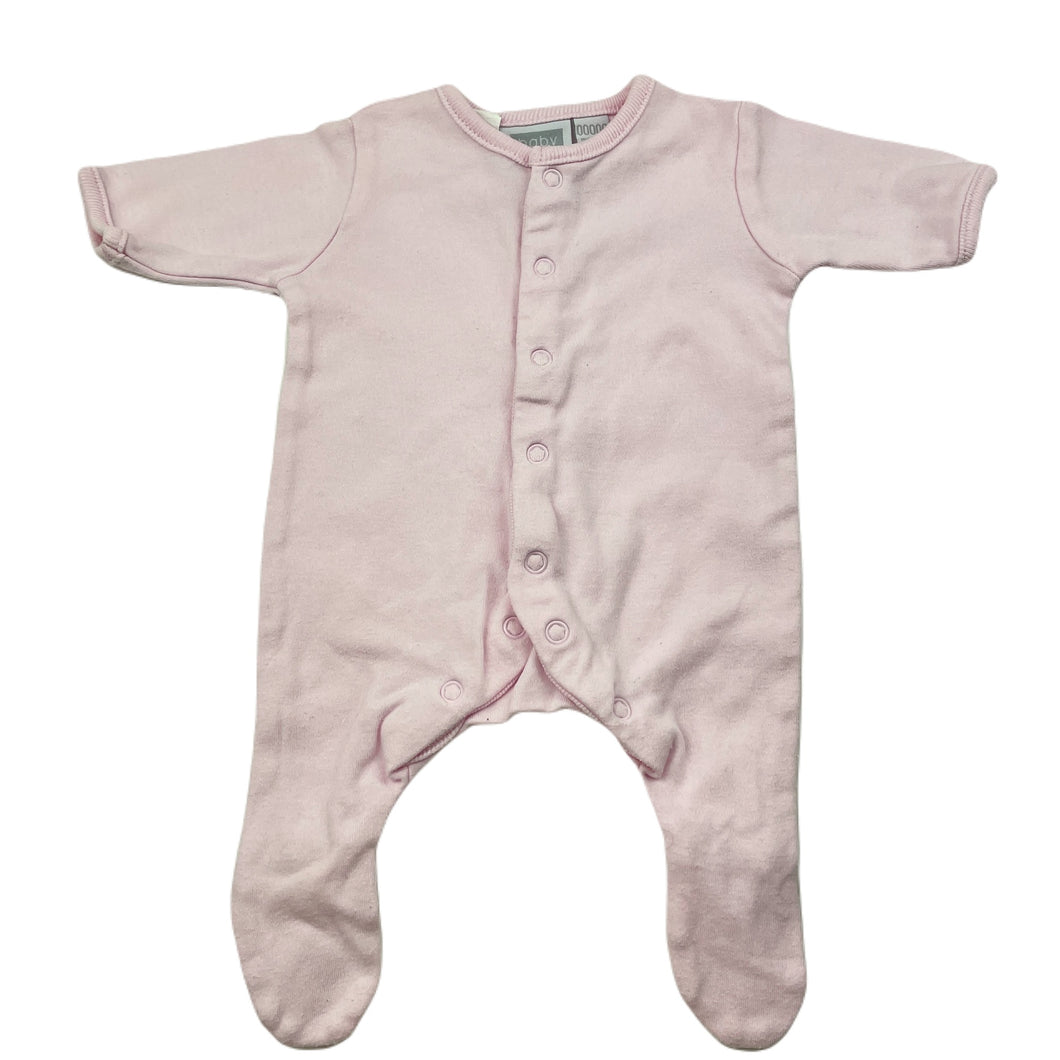 Girls Baby World, pink cotton coverall / romper, FUC, size 00000,  