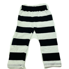 Load image into Gallery viewer, unisex black &amp; white, leggings / bottoms, elasticated, Inside leg: 25cm, FUC, size 0-1,  