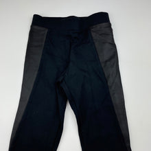 Load image into Gallery viewer, Girls Target, black stretchy pants, elasticated, faux leather detail, Inside leg: 56cm, EUC, size 8,  