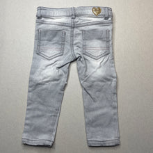 Load image into Gallery viewer, Girls Target, grey stretch denim jeans, adjustable, Inside leg: 28.5cm, FUC, size 1,  
