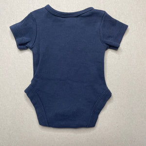 unisex Target, navy soft cotton bodysuit / romper, EUC, size 00000,  