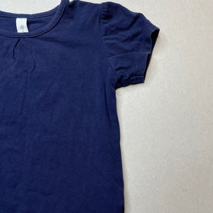 Girls Dymples, navy stretchy t-shirt / top, GUC, size 2,  
