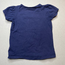 Load image into Gallery viewer, Girls Dymples, navy stretchy t-shirt / top, GUC, size 2,  