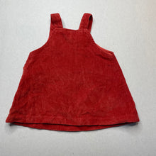 Load image into Gallery viewer, Girls Ollies Place, embroidered corduroy cotton overalls dress / pinafore, EUC, size 000, L: 34cm