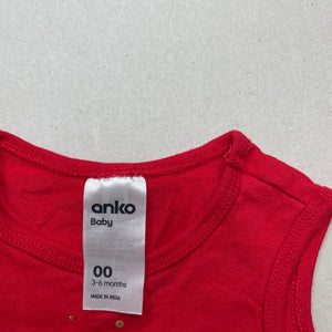 Girls Anko, red Christmas tutu romper, EUC, size 00,  