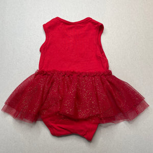 Girls Anko, red Christmas tutu romper, EUC, size 00,  