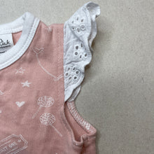 Load image into Gallery viewer, Girls Aster &amp; Oak, organic cotton bodysuit / romper, fairy floss, GUC, size 000,  
