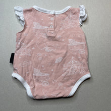 Load image into Gallery viewer, Girls Aster &amp; Oak, organic cotton bodysuit / romper, fairy floss, GUC, size 000,  
