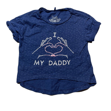 Girls H&T, navy cotton t-shirt / top, GUC, size 1,  