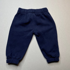 Girls Anko, navy fleece lined track pants, elasticated, FUC, size 1,  