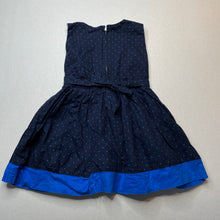 Load image into Gallery viewer, Girls Senfin, lined navy party dress, armpit to armpit: 27cm, FUC, size 1-2, L: 49cm