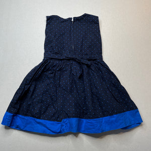 Girls Senfin, lined navy party dress, armpit to armpit: 27cm, FUC, size 1-2, L: 49cm