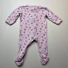 Load image into Gallery viewer, Girls Baby Berry, floral cotton zip coverall / romper, FUC, size 0000,  