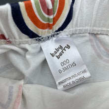 Load image into Gallery viewer, unisex Baby Berry, stretchy leggings / bottoms, rainbows, EUC, size 000,  