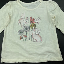 Load image into Gallery viewer, Girls Brilliant Basics, organic cotton long sleeve top, rabbits, EUC, size 1,  
