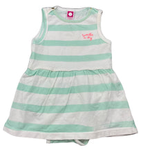 Load image into Gallery viewer, Girls Tumble &#39;n Dry, striped stretchy romper, EUC, size 0,  