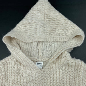 Girls Anko, chunky knit hoodie sweater, GUC, size 6,  