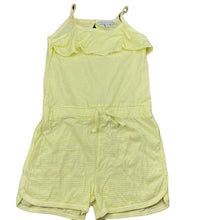 Load image into Gallery viewer, Girls Pumpkin Patch, yellow stripe lightweight cotton summer playsuit, EUC, size 5,  
