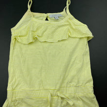 Load image into Gallery viewer, Girls Pumpkin Patch, yellow stripe lightweight cotton summer playsuit, EUC, size 5,  