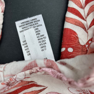 Girls Target, floral viscose / linen dress, GUC, size 8, L: 65cm
