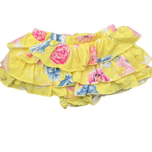 Load image into Gallery viewer, Girls Kidding Around, yellow floral ruffle bloomers / skirt, GUC, size 0,  
