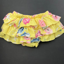 Load image into Gallery viewer, Girls Kidding Around, yellow floral ruffle bloomers / skirt, GUC, size 0,  