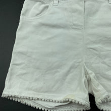 Load image into Gallery viewer, Girls Anko, white stretch cotton shorts, adjustable, FUC, size 6,  