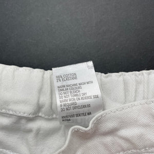 Girls Anko, white stretch cotton shorts, adjustable, FUC, size 6,  