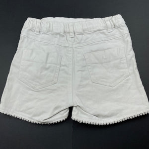 Girls Anko, white stretch cotton shorts, adjustable, FUC, size 6,  