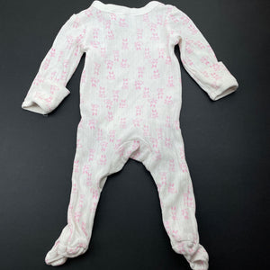 Girls Dymples, pointelle cotton coverall / romper, EUC, size 0000,  