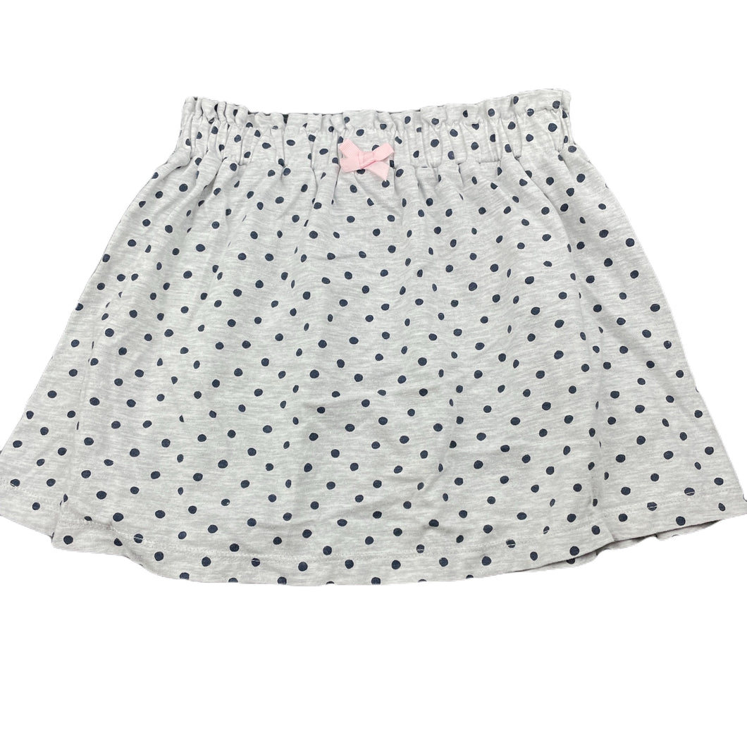 Girls Anko, grey & navy spot skirt, elasticated, L: 30cm, EUC, size 7,  