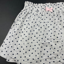 Load image into Gallery viewer, Girls Anko, grey &amp; navy spot skirt, elasticated, L: 30cm, EUC, size 7,  